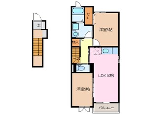 宮川駅 徒歩8分 2階の物件間取画像